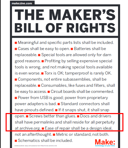 Maker Bill of Rights